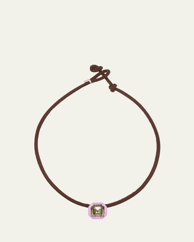 Pop Choker Necklace with Smoky Quartz Octagon Candy Settin